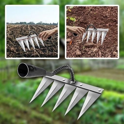 Reinforced Carbon Steel 5 Teeth Garden Weeder