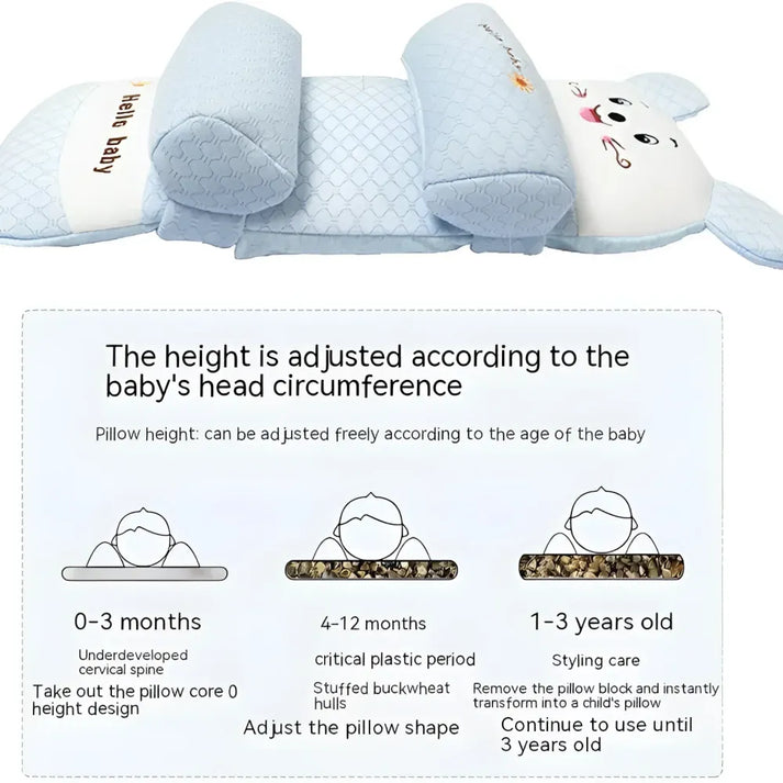 CloudSoft Head Shaping Pillow - Flat Head Prevention Cushion for Newborns & Infants