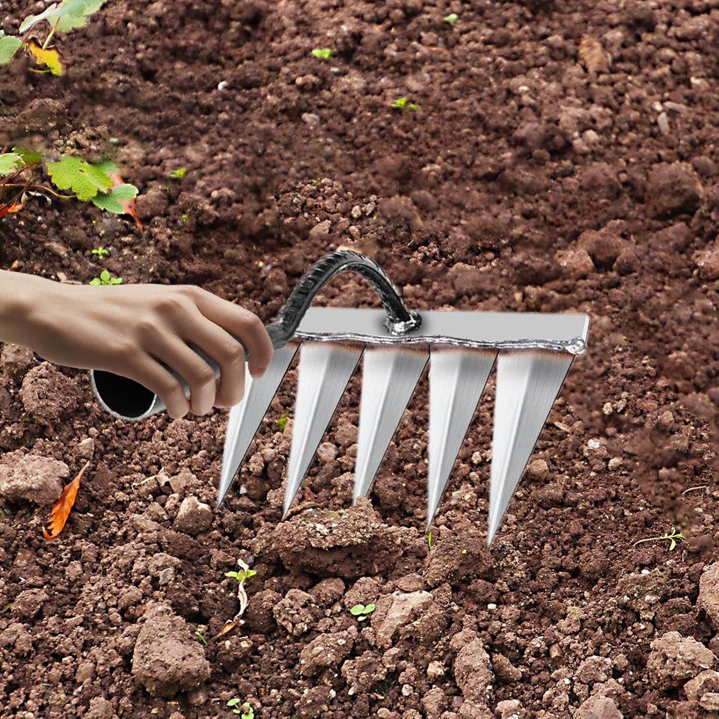 Reinforced Carbon Steel 5 Teeth Garden Weeder