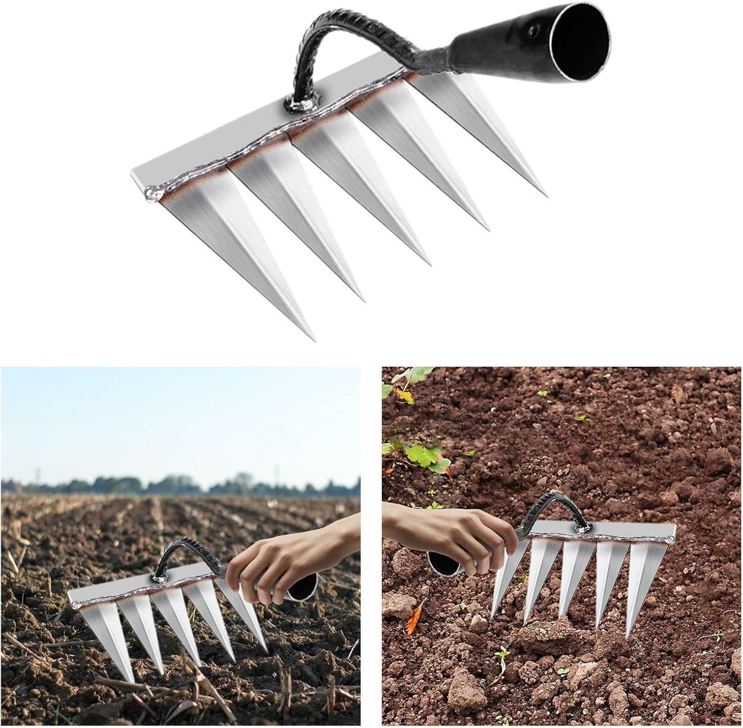 Reinforced Carbon Steel 5 Teeth Garden Weeder