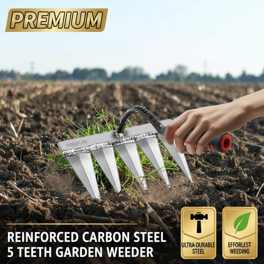 Reinforced Carbon Steel 5 Teeth Garden Weeder