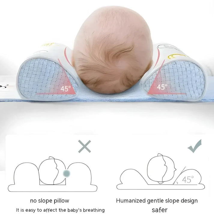 CloudSoft Head Shaping Pillow - Flat Head Prevention Cushion for Newborns & Infants