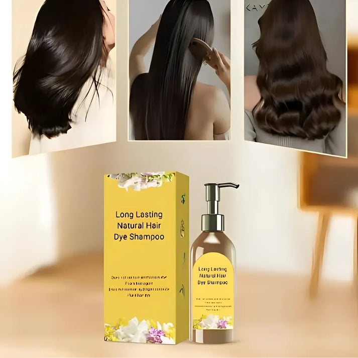 Natural Hair Dye Shampoo - Long Lasting Coverage (Pack of 2)
