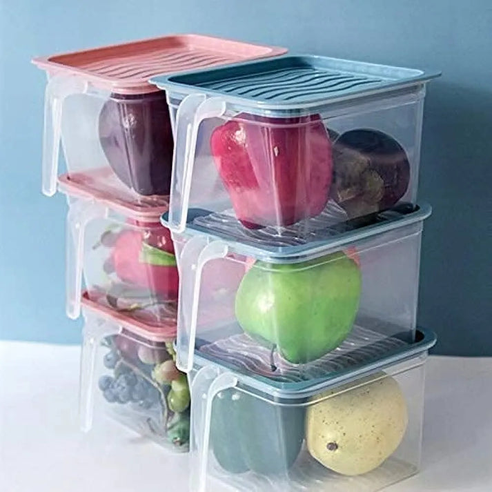Unbreakable Kitchen Storage Boxes (Set of 6) - 1000ml Fridge Containers