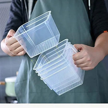 Unbreakable Kitchen Storage Boxes (Set of 6) - 1000ml Fridge Containers